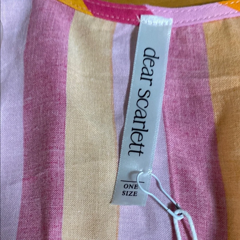 Vibrant Pink and Orange Striped Poncho Kimono - Picture 5 of 9
